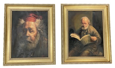 Lot 270 - UNATTRIBUTED; two modern oils on canvas,...