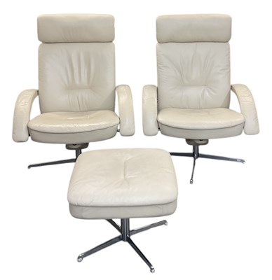 Lot 7 - HJELLEGJERDE FJORDS; a pair of modern cream...