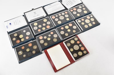 Lot 657 - THE ROYAL MINT; nine boxed proof year sets,...