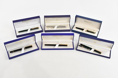 Lot 614 - WATERMAN; a collection of six fountain pens,...