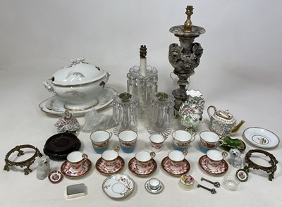 Lot 194 - ROYAL CROWN DERBY; six coffee cans and five...