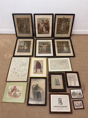 Lot 297 - A quantity of framed prints, maps and...