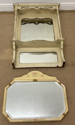 Lot 462 - A painted wall mounted bevelled mirror, height...