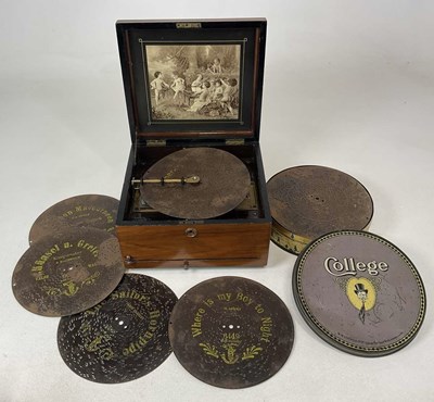 Lot 78 - A late 19th century walnut cased polyphon,...