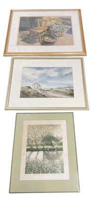 Lot 214 - EDWARD EMERSON; watercolour, rural scene,...