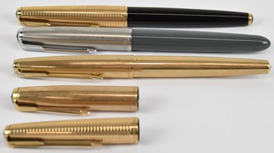 Lot 317 - PARKER; a gold plated pen, with 14K yellow...