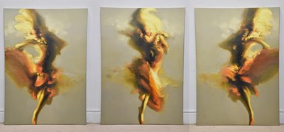 Lot 167 - ZIL HOQUE (born 1962); triptych oils on canvas,...