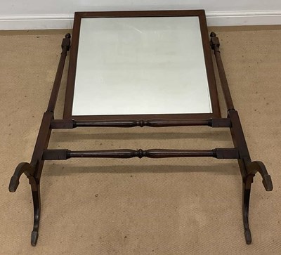 Lot 418 - A Victorian mahogany cheval mirror, with...