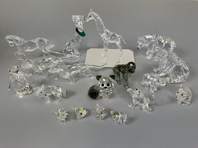 Lot 246 - SWAROVSKI; a group of animal figures including...