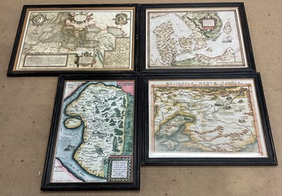 Lot 309 - Four reproduction coloured maps titled,...