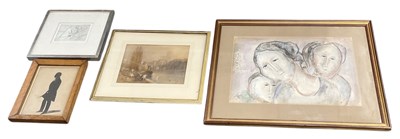 Lot 263 - A 19th century watercolour depicting figures...