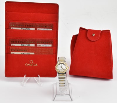 Lot 1605 - OMEGA; a lady's Constellation 18ct gold and...