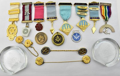 Lot 327 - A group of various Masonic items comprising...