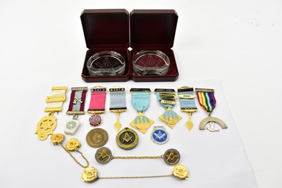 Lot 359 - A group of various Masonic items comprising...