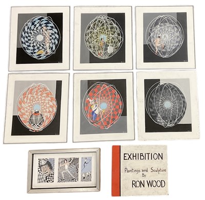 Lot 257 - RON WOOD (1922-2009); a set of six oils on...