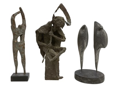 Lot 248 - RON WOOD (1922-2009); three abstract bronzed...