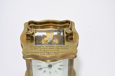 Lot 2616 - RAPPORT; a French brass cased carriage clock,...