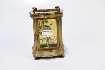 Lot 2616 - RAPPORT; a French brass cased carriage clock,...