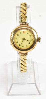Lot 1626 - A lady's vintage 9ct gold wristwatch, the...