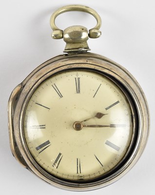 Lot 1642 - A silver open face pair cased pocket watch of...