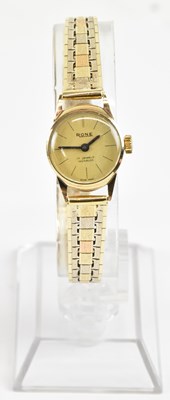 Lot 1612 - RONE; a lady's 9ct gold wristwatch, the...