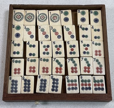 Lot 9 - An early 20th century Chinese cased Mahjong...