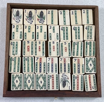 Lot 9 - An early 20th century Chinese cased Mahjong...