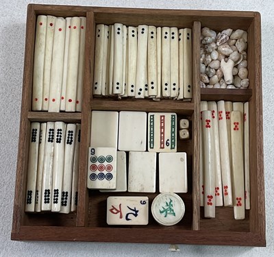 Lot 9 - An early 20th century Chinese cased Mahjong...
