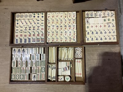 Lot 9 - An early 20th century Chinese cased Mahjong...
