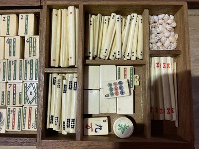 Lot 9 - An early 20th century Chinese cased Mahjong...