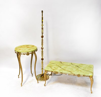 Lot 66 - Three items of 1960s onyx and gilt metal...