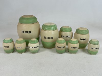 Lot 271 - T G GREEN STREAMLINE; lettered storage jars,...