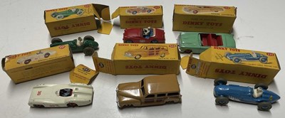 Lot 124 - DINKY; cars comprising 230 Talbot, 233 Cooper,...