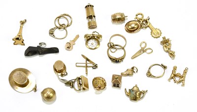 Lot 1263 - A group of 9ct yellow gold and yellow metal...