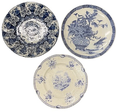 Lot 549 - Two modern blue and white porcelain plates,...