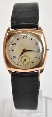 Lot 1613 - A 9ct yellow gold cased gentleman's wristwatch,...