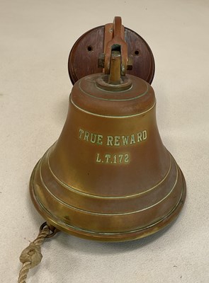 Lot 5 - A ship's wall mounted hand bell, with clapper,...