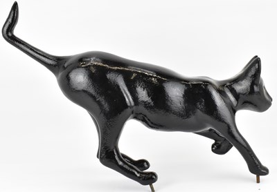 Lot 357 - A vintage cast iron model of a cat ready to...