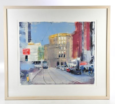 Lot 69 - IAN JARMAN; mixed media, 'Tramlines and...