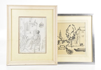 Lot 91 - EMMANUEL LEVY (1900-1986); pencil and ink...