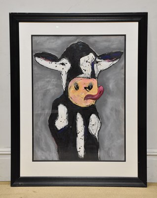 Lot 110 - NIKKI HART; mixed media, 'Daisy', signed lower...