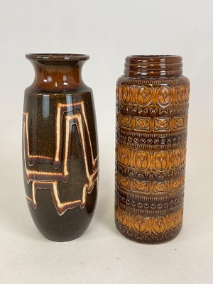 Lot 311 - Two West German ceramic floor vases, height 41cm.