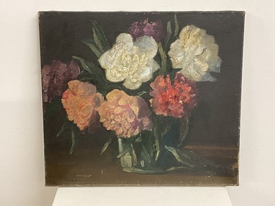 Lot 493 - UNATTRIBUTED; oil on canvas, still life of...