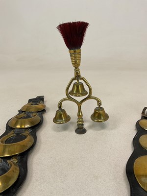 Lot 27 - Victorian horsebrasses, including two leather...