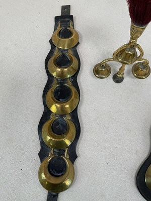 Lot 27 - Victorian horsebrasses, including two leather...