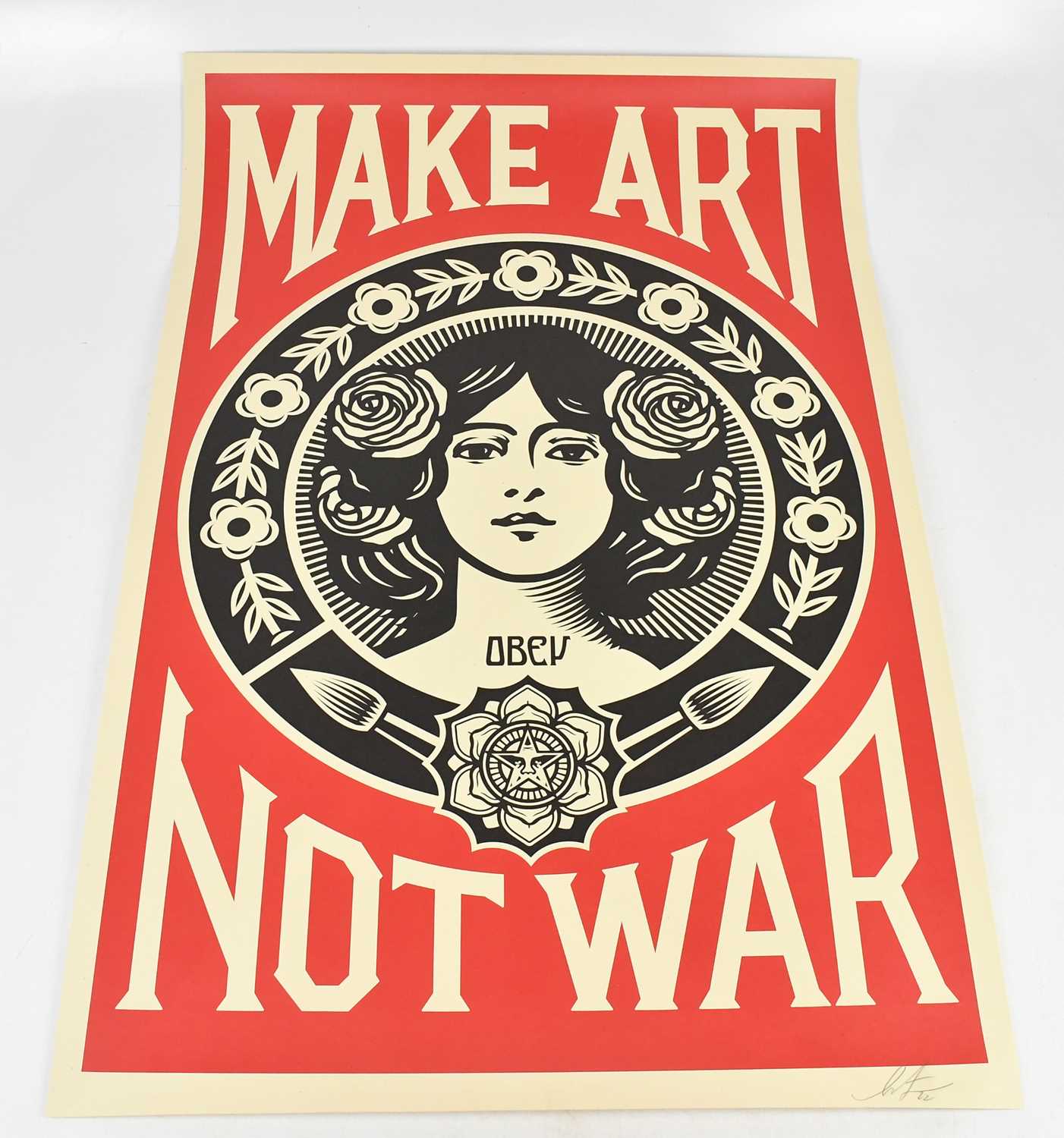 Lot 28 - SHEPARD FAIREY (American, b.1970); 'Make Art...