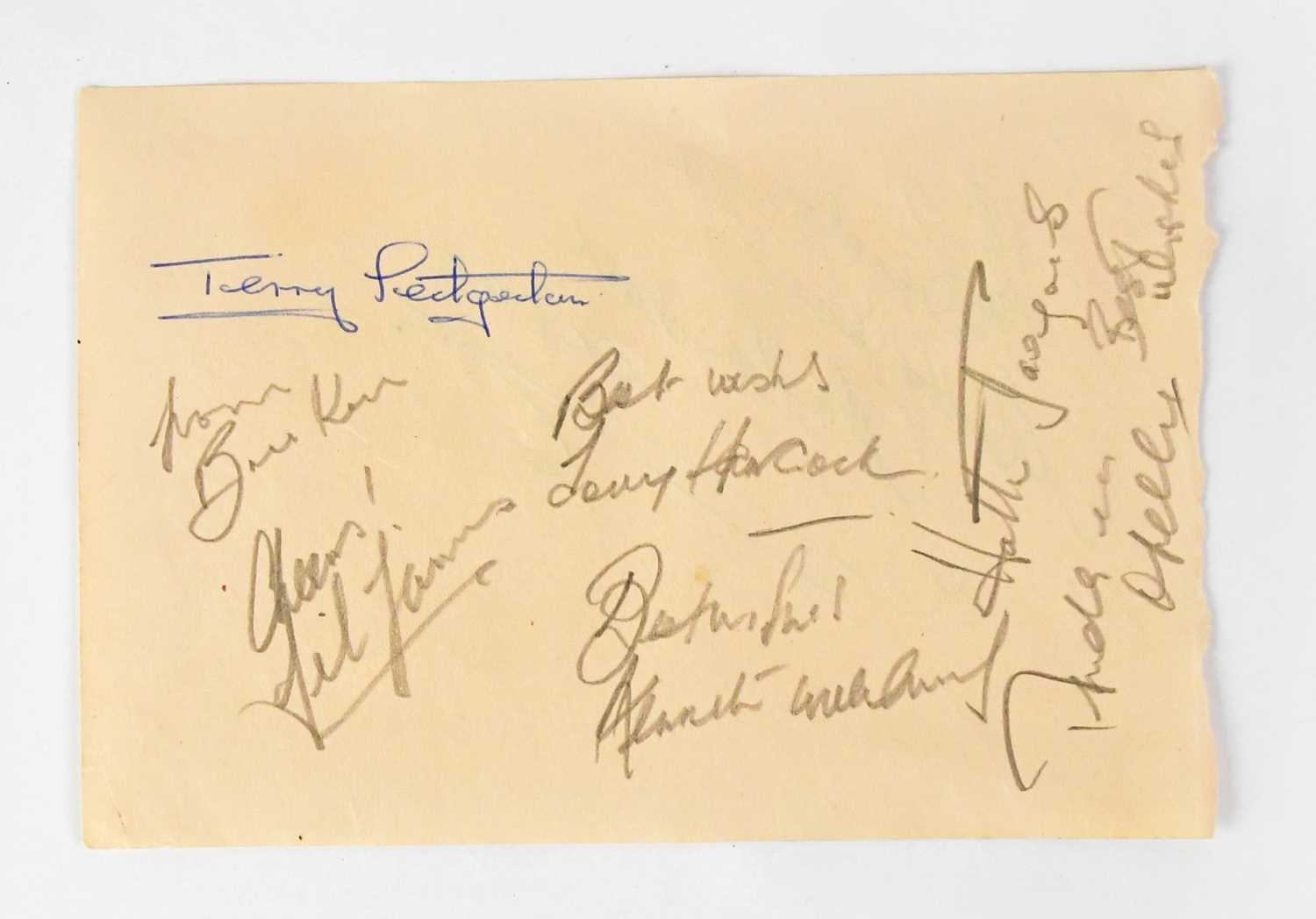 Lot 578 - HANCOCK'S HALF HOUR; a page from an autograph...