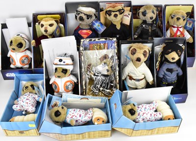 Lot 187 - Thirteen various Meerkat collectors' toys in...