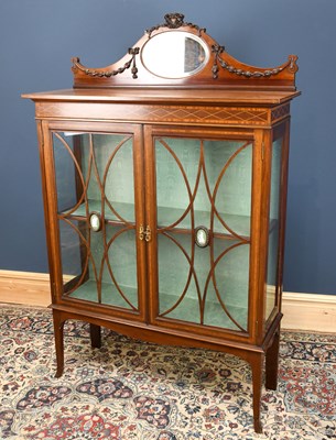 Lot 2758 - An Edwardian inlaid mahogany display cabinet,...