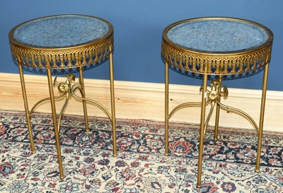 Lot 3055 - A pair of modern gilt metal circular...